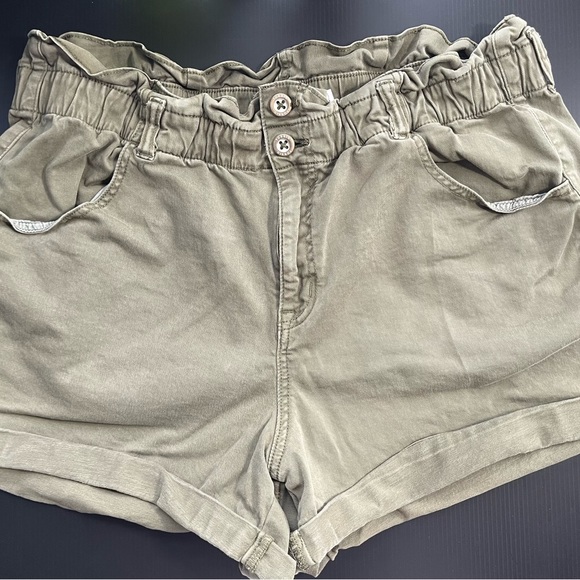 TORRID FIRST @FIT DISTRESSED BOY SHORT SIZE 18 DARK GREEN RUFFLED WAIST - Picture 6 of 13